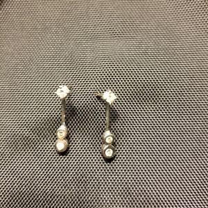 Three Diamond Linear Earring